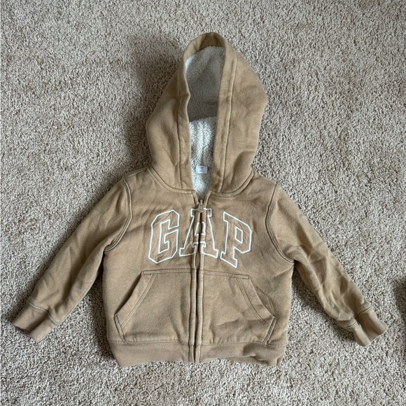 GAP Baby Toddler Tan Zip-Up Hoodie – Size 2T - Picture 2 of 4